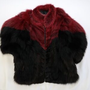 RED AND BLACK FOX FUR COAT